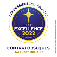 Logo Contrat obsèques Malakoff Humanis - Label excellence 2022