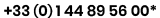 Numéro de Téléphone +33 (0)1 44 89 56 00