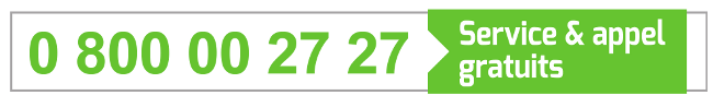 0800 00 27 27 Service et appel gratuits