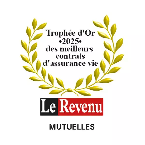 Logo Trophée d'Or 2025 des meilleurs contrats d'assurance vie - Le Revenu - Mutuelles