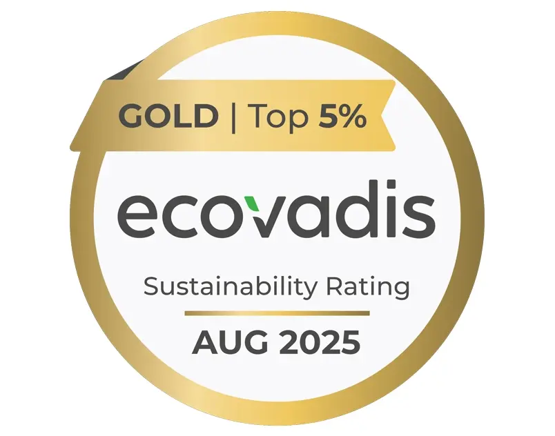 Logo Gold Top 5 % - ecovadis - Sustainability Rating - August 2025