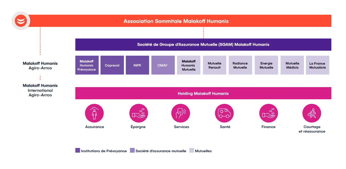 Schéma de l'Association Sommitale Malakoff Humanis - Description détaillée