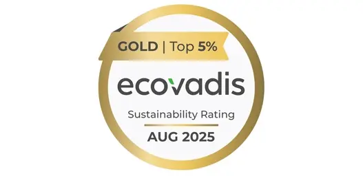 Logo Ecovadis Gold Top 5 % - sustainability rating - AUG 2025