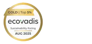 Logo Ecovadis Gold Top 5 % - sustainability rating - AUG 2025
